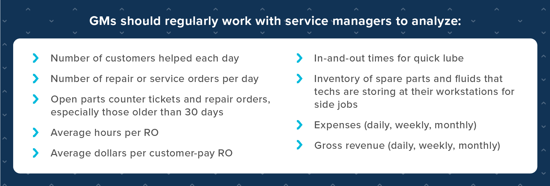 Service manager analysis
