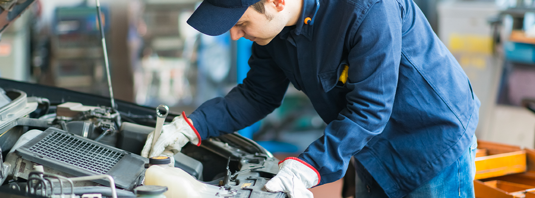 Service team performing maintenance on vehicles.